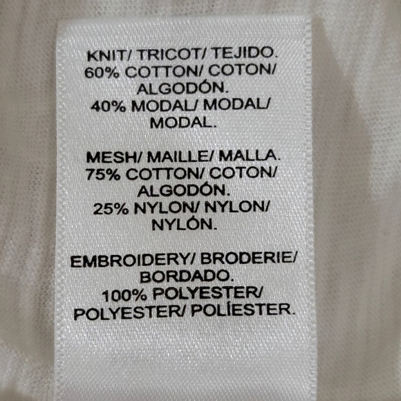 LUCKY Brand Top Womens Medium Embroidered‎ Mesh Top Ruffle Sleeves   Boho New - Picture 6 of 11